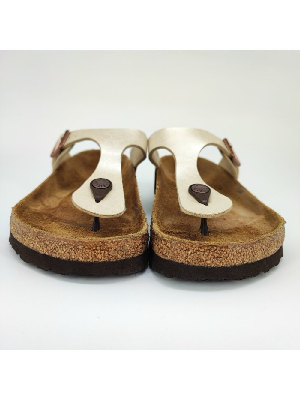 Birkenstock Gizeh Women's Size 6US Sandals Birko-Flor Graceful Pearl White Thong - Picture 3 of 8